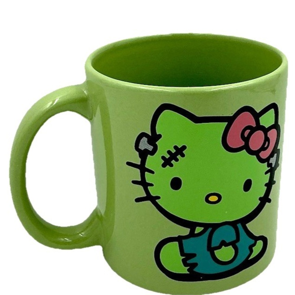 Sanrio Hello Kitty Halloween Mug Frankenstein Monster Trick or Treat 2 sided New